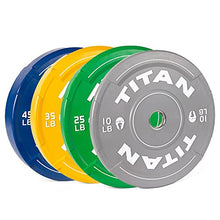 Titan Fitness 230 LB EZ-Grip Olympic Bumper Plates Set for Weightlifting and Strength Training