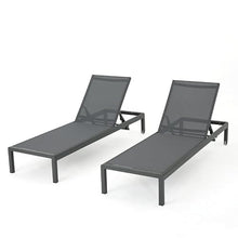 Heliodeck Outdoor Adjustable Chaise Lounge Chair Set of 2, Heavy Duty 400LBS Capacity Aluminum Frame with Breathable Mesh Seat, UV Resistant Patio Recliner for Pool, Beach, Yard