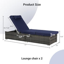 Durable Patio Furniture Set, Foldable Patio Bar Set w/ Sillas Para Balcon, High-Density Wicker Sillas Para Patio Exterior, 600 lbs Capacity, Ergonomic Wave Design, No Assembly Needed (Dark Blue)