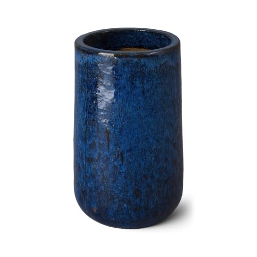 Emissary - Tall Straight Round Pot, Blue 10.5x19 H