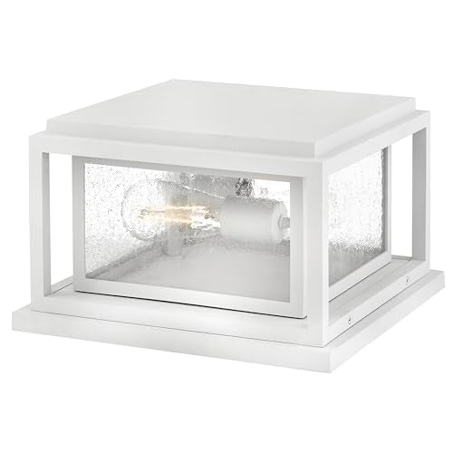 Hinkley Republic Small Pier Mount Lantern, Low Voltage Textured White