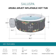 Bestway SaluSpa Aruba Energy-Efficient AirJet 2-3 Person Inflatable Hot Tub