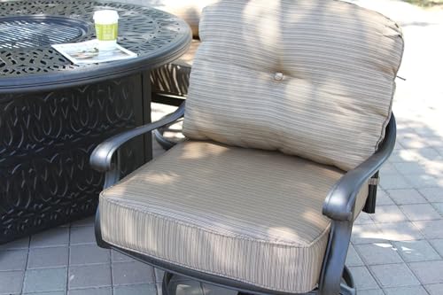 theWorldofpatio Elizabeth Cast Aluminum Swivel Rocker Club Chairs Antique Bronze