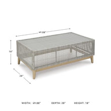 Signature Design by Ashley Outdoor Coffee Table, Rectangular Wicker, Gray