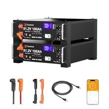 Techex 48V 200Ah LiFePO4 Battery, 100A BMS with Inverter Communication, 3U Rack-Mount, WiFi& Bluetooth& Smart Display, Fire Suppression, Max. 10.24kW Power Output for Off-Grid, Solar System, Backup