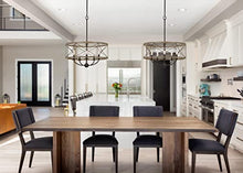 Cal Lighting FX-3685-5 Transitional Five Light Pendant from Modica Collection in Bronze / Dark Finish, 27.50x22.00x22.00, Distress Ivory/Iron