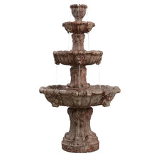 Three-Tier Antique Outdoor Fountain, Classic Cascading Water Feature for Garden, Patio and Yard, Decorative Vintage Style Resin Water Fountain, 55.9 Inch Tall