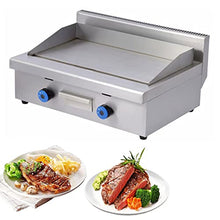 Double Gas Griddle Grill Smooth LPG Commercial Stainless Steel Heavy Duty Restaurant Outdoor Griddle Gas Baking Plate Burger Grill Large Non-Stick Burners Flat Hot Plate for Home and Commercial,720