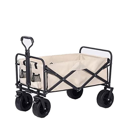 WAFEOGK Outdoor Utility Wagon 8" Wheel Portable Camping Cart Garden Shop Sport Beach Hand Trolley Bearing 120 kg(E)