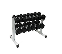 Ader Sporting Goods Rubber Dumbbells Set with Rack