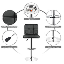 GLigeT Bar Chairs 2Pcs Lounge Chairs Bar Chair PU Leather Bar Stool Lift Height Adjusted Swivel Leisure for Home Office Kitchen Backrest Chair Bar Stools (Color : Black)