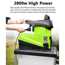 XIVUIFOI Electric Garden Shredder, Wood Chipper Crushes w/Wheels, Safety Switch, 60L Collection Box, Crushes Up to 45mm, 92dB Noise Level, for Yard Debris