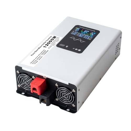 12000W DC 12V/24V/48V/60V/72V Pure Sine Wave Inverter Charger Split Phase DC Input AC Output 120V/240V Low Frequency Solar Power Inverter Converter,60V to 110V
