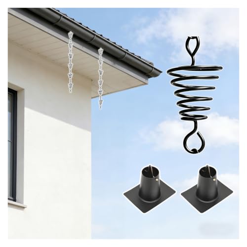 WAHHWF Spiral Rain Chain for Gutters, Stainless Steel Custom Length