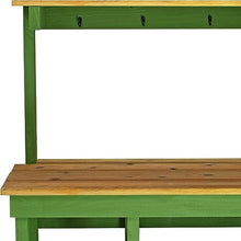 Rustic Gardening Workbench Outdoor Potting Table with Tool Hooks - Wooden Patio Furniture (Natural Redwood Frame)