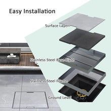 GJZDPMY Stainless Steel Access Covers Invisible Tank Covers Square Manholes & Frames with Telescopic Handle for Outdoor Wastewater Management