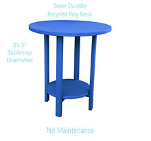 Phat Tommy Adirondack Bar Set - Outdoor Bar Set - Tall Bistro Table and Chairs, Set of 2 - Poly Furniture, High Top Seating for Decks and Balconies - HDPE Outdoor Furniture, Blue