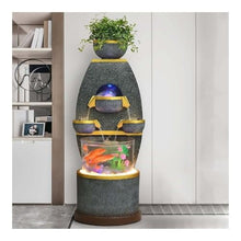 Outdoor Water Fountain Water Fountain with Fish Tank and Atomiser- Circulating Fountain-Peaceful and Relaxing Sound - Waterfall for Home and Office Decoration(Medium)