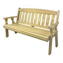 Amish Casual Outdoor Heavy Duty 800 LB Mission Pressure Treated Garden Bench(5 Foot, Unfinished)