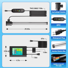 3000W 240V Titanium Fully Submersible Immersion Corrosion-Proof Water Heater, with Leakage Protection & Digital Thermostat, for Seawater Swimming Pool, Large Outdoor SPA, Commercial Large Pool