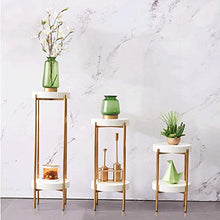 MIIKHI Plant Stands,Flower Stand,Living Room Rear Golden Stainless Steel Flower Shelf Indoor Household Shelfnishings/White/70Cm