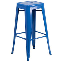 EMMA + OLIVER Blue 30" Round Patio Table Set with 4 Chairs