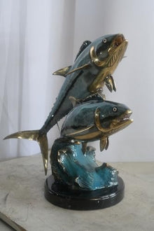 Nifao Tuna Fish, Nautical Ocean Art Small Bronze Statue, 24"L x 16"W x 21"H