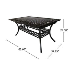 Christopher Knight Home Outdoor Expandable Patio Dining Table, 64"-81", Cast Aluminum, Shiny Copper