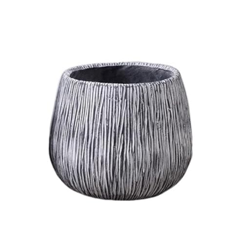 WOAITIANTIAN Flower Pots Plant Pots Stone Pattern Cement Simple Round Flower Living Room Decoration Planters(X-Large)