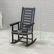 Amgalers 2Pcs Outdoor Rocking Chairs, Porch Patio Rockers with Slatted Seat 265LBS Capacity for Gardens, Backyards, Balconies(Black)