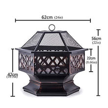 Metal Fire Pits for Garden, Fire Pit for Outdoor Garden Patio Outdoor Fireplaces Backyard Firepit with Spark Protection Mesh