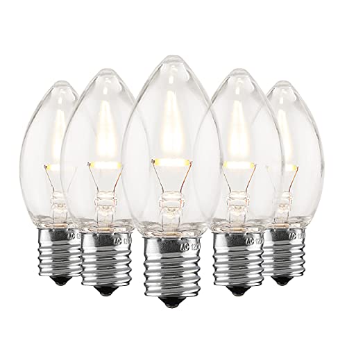 Set of 500 Holiday Lighting Outlet C9 LED Christmas Lights | Sun Warm White C9 LED Filament Lights | C9 Christmas Light Bulbs for Indoor & Outdoor Use | Traditional C9 LED Christmas Lights
