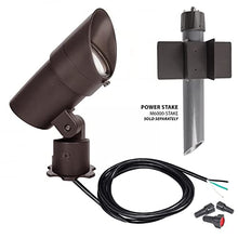 WAC Landscape Lighting, LED 120V Line Voltage Large Size Accent Light with Adjustable Beam Angle and Integral Brightness Control 3000K Warm White Built-in LED in Solid Brass Coated with Bronze