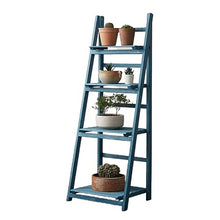 Vintage Decor Plant Trellis Retro Decor Wooden Plant Stand 4 Tier Flower Pot Display Shelf Rack Simple Planter Holder Foldable Wood Ladder Shelf For Home Patio Lawn Garden Balcony Display Rack