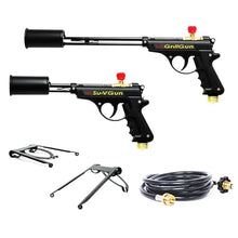 GRILLBLAZER GrillGun and Su-VGun Combo Set - GrillGun, Su-VGun, 8' Hose, 2 Stands - Grilling and Culinary Torch - BBQ Tools