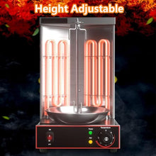 Kindevieft 3000W Commercial Shawarma Machine, Doner Kebab Machine, Vertical Rotisserie Oven Grill, Gyro Rotisserie Machine, Electric Vertical Broiler with 2 Burners for Meat Chicken