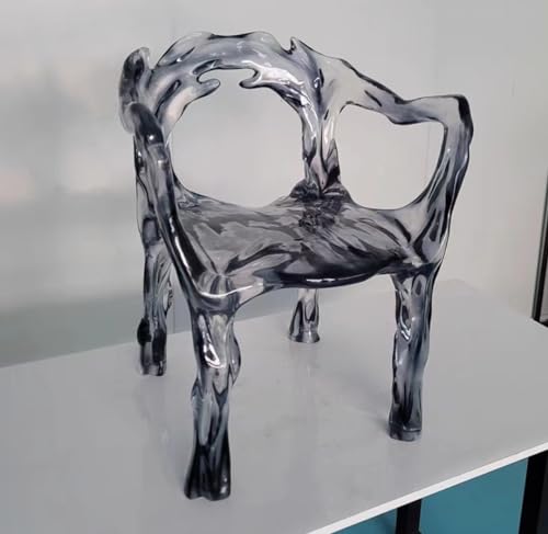 ESRADA Modern Light Luxury Transparent Chair Living Room Back Chair Dining Chair Stool D