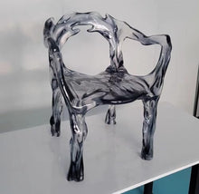 ESRADA Modern Light Luxury Transparent Chair Living Room Back Chair Dining Chair Stool D