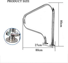 BSNANCA Swimming Pool Safety Hand Rail 2 Packs Pool Handrails, Summer Swimming Pool Ramp Handrails, Outdoor Stainless Steel Safety Pool Hand Rails for Inground Pool Entry (1.5mm) ()