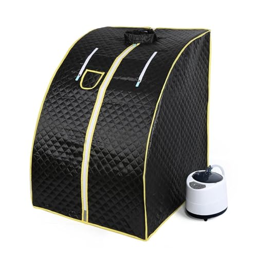 DKDZZXHUS Fast Heating Home Sauna,Sauna Home Bath 1000W 2.0L Include Fold Chair Ease Insomnia Stainless Steel Pipe Support Easy to Fold up (R)