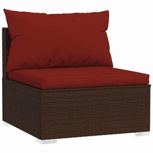 LDEWOAMEG 12 Piece Patio Lounge Set with Cushions Brown Poly Rattan