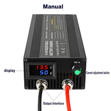 sujeniir 12V 50A Lifepo4 Charger 14.6V 12.8V Lithium Battery Charger 100-240V for Lifepo4 RV Battery Solar Battery Outdoor Power Charging(12.8V 50A Clip,EU Plug)