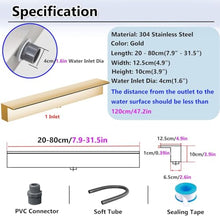 Pond Waterfall Spillway Nozzle, Customizable Pool Waterfall Fountain, Stainless Steel Water Feature Spray