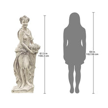 Design Toscano Autumn Fall Woman of the Four Seasons Indoor/Outdoor Garden Statue, 62 inches tall, Fiberglass Cast Stone Resin, Limestone Finish