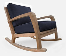 Douglas Nance Somerset Solid Teak Patio Deep Seating Club Rocker-Navy