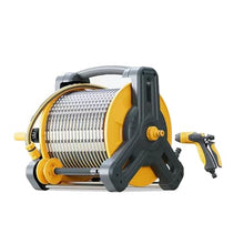 Mobile Hose Reel, Garden Hose Reel Cart Wall-mountable Water Hose with Hose, Spray Nozzle, Outdoor Portable Water Hose Reel Irrigation (Color : Yellow, Size : 40m)
