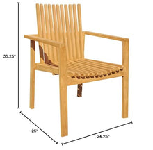 TeakStation Qty 6 - Grade-A Teak Wood Luxurious Solo/Single Clipper Stacking Arm Chairs #36CPAA
