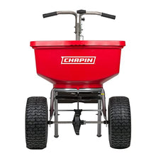 CHAPIN 8400C 100-Pound Capacity Made in USA Professional SureSpread Turf Spreader with Stainless Steel Frame and Linkage, Enclosed Gearbox, 14-inch Tires, Rotary Gate - Fertilizers/Weed Control, Red