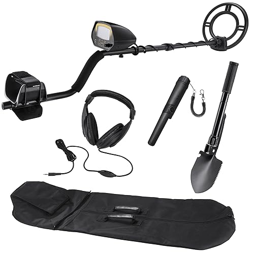 Barska Pursuit-200 Metal Detector Field Kit with LCD Display, Wand Detector, Headphone, Shovel, and Soft Case - V2
