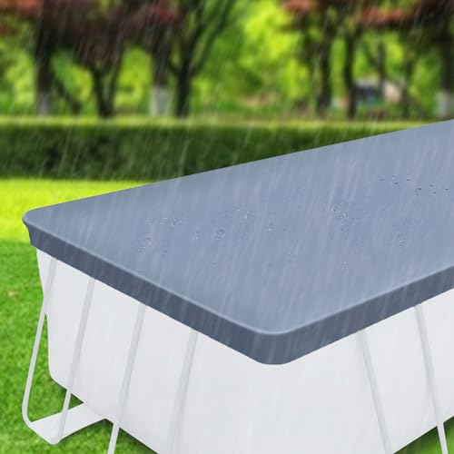 Funsicle Durable Rectangular Pool Cover for Oasis and Activity Pools Gray
